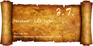 Hexner Tünde névjegykártya